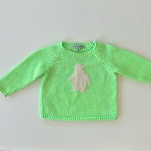 Nano Baby Penguin Neon Green Knit Sweater